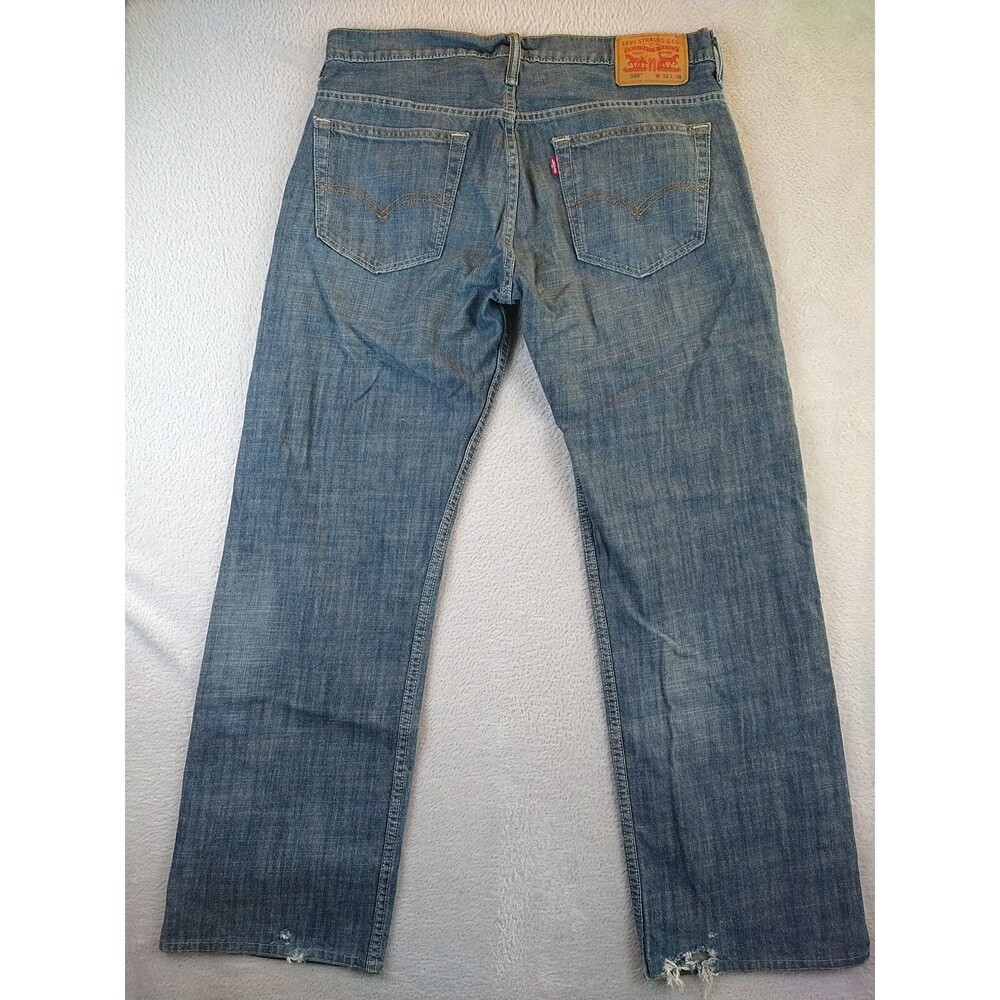 Levis 569 Straight Leg Jeans Men's 34x29 Loose Fit Denim Baggy Distressed